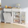imageYITAHOME 10 Gallon Tilt Out Trash Can Cabinet Freestanding Kitchen Trash Recycling Cabinet with 2 Drawer ampamp Adjustable Shelves Trash Bin Cabinets for Kitchen Dining Room Off White