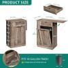 imageYITAHOME 10 Gallons Tilt Out Trash Can Cabinet Small Kitchen Island Cart with Drop Leaf  Drawers Freestanding Trash Cabinets Hidden Garbage Bin Cabinet Antique GreyAntique Grey