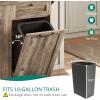 imageYITAHOME 10 Gallons Tilt Out Trash Can Cabinet Small Kitchen Island Cart with Drop Leaf  Drawers Freestanding Trash Cabinets Hidden Garbage Bin Cabinet Antique GreyAntique Grey