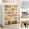 imageYITAHOME 10 Tiers20 Pairs Easy Assembly Shoe Box with Magnetic Doors Foldable Shoe Storage Organizer for Closet Collapsible Shoe Rack Sneaker Organizer for Entryway Living Room Bedroom White6 Tiers24 Pairs