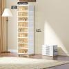 imageYITAHOME 10 Tiers20 Pairs Easy Assembly Shoe Box with Magnetic Doors Foldable Shoe Storage Organizer for Closet Collapsible Shoe Rack Sneaker Organizer for Entryway Living Room Bedroom White9 Tiers18 Pairs