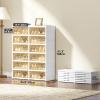 imageYITAHOME 10 Tiers20 Pairs Easy Assembly Shoe Box with Magnetic Doors Foldable Shoe Storage Organizer for Closet Collapsible Shoe Rack Sneaker Organizer for Entryway Living Room Bedroom White6 Tiers24 Pairs