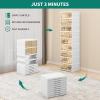 imageYITAHOME 10 Tiers20 Pairs Easy Assembly Shoe Box with Magnetic Doors Foldable Shoe Storage Organizer for Closet Collapsible Shoe Rack Sneaker Organizer for Entryway Living Room Bedroom White9 Tiers18 Pairs
