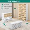 imageYITAHOME 10 Tiers20 Pairs Easy Assembly Shoe Box with Magnetic Doors Foldable Shoe Storage Organizer for Closet Collapsible Shoe Rack Sneaker Organizer for Entryway Living Room Bedroom White8 Tiers32 Pairs
