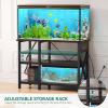 imageYITAHOME 102937 Gallon Fish Tank Stand with Power Outlet 30x16 Inch Metal Aquarium Stand with 3Tier Adjustable Storage Shelves and Hooks 450LBS CapacityBlackBlack