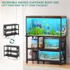imageYITAHOME 102937 Gallon Fish Tank Stand with Power Outlet 30x16 Inch Metal Aquarium Stand with 3Tier Adjustable Storage Shelves and Hooks 450LBS CapacityBlackBlack