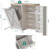 imageYITAHOME 13 Gallon Tilt Out Trash Can Cabinet with Power Outer Freestanding Kitchen Trash Recycling Cabinet with Storage Shelves for Kitchen Dining Room Off WhiteOff White