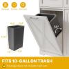 imageYITAHOME 13 Gallon Tilt Out Trash Can Cabinet with Power Outer Freestanding Kitchen Trash Recycling Cabinet with Storage Shelves for Kitchen Dining Room Off WhiteOff White