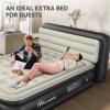 imageYITAHOME 18 Flocked Top Queen Air Mattress with Pump and Banded Headboard Durable Inflatable Bed BlowUp Mattress for Indoor and Outdoor Use Black