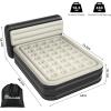 imageYITAHOME 18 Flocked Top Queen Air Mattress with Pump and Banded Headboard Durable Inflatable Bed BlowUp Mattress for Indoor and Outdoor Use Black