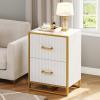 imageYITAHOME 2 Drawer File Cabinet Lateral Filing Cabinet for Home Office White and GoldWhite