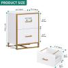 imageYITAHOME 2 Drawer File Cabinet Lateral Filing Cabinet for Home Office White and GoldWhite