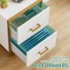 imageYITAHOME 2 Drawer File Cabinet Lateral Filing Cabinet for Home Office White and GoldWhite