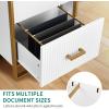 imageYITAHOME 2 Drawer File Cabinet Lateral Filing Cabinet for Home Office White and GoldWhite