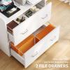 imageYITAHOME 2 Drawer File Cabinet with Charging Station Lateral Filing Cabinet with Storage Large Printer Stand for Home Office Living Room WhiteWhite