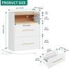 imageYITAHOME 2 Drawer File Cabinet with Charging Station Lateral Filing Cabinet with Storage Large Printer Stand for Home Office Living Room WhiteWhitegold
