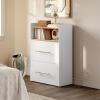 imageYITAHOME 2 Drawer File Cabinet with Charging Station Lateral Filing Cabinet with Storage Large Printer Stand for Home Office Living Room WhiteWhitegold