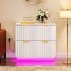 imageYITAHOME 2 Drawer File Cabinet with Led Light Modern Filing Cabinet Large Lateral File Cabinet for Home Office White