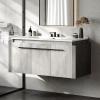 imageYITAHOME 20 Inch Floating Vanity Bathroom with Sink Combo Grey Wall Mounted Modern Vanity Bathroom Cabinet Vanity with SoftClosing Extra Large DoorGrey