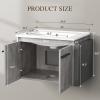 imageYITAHOME 20 Inch Floating Vanity Bathroom with Sink Combo Grey Wall Mounted Modern Vanity Bathroom Cabinet Vanity with SoftClosing Extra Large DoorGrey