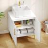 imageYITAHOME 24 Inch Bathroom Vanity with Vacuum Forming Freestanding Storage Cabinet Vanity with Engineered White Stone Countertop 2 Large Soft Closing Doors with Shelf Gold Handles ampamp Legs BlackWhite
