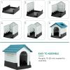 imageYITAHOME 268 Folding Large Dog House Outdoor Plastic Doghouse with Adjustable Skylight and Elevated Base Water Resistant Pet House for Small Dogs 268L224W26HBlue 1Door