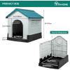imageYITAHOME 268 Folding Large Dog House Outdoor Plastic Doghouse with Adjustable Skylight and Elevated Base Water Resistant Pet House for Small Dogs 268L224W26HBlue 1Door