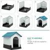imageYITAHOME 268 Folding Large Dog House Outdoor Plastic Doghouse with Adjustable Skylight and Elevated Base Water Resistant Pet House for Small Dogs 268L224W26HBlue 1Door