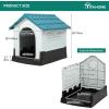 imageYITAHOME 268 Folding Large Dog House Outdoor Plastic Doghouse with Adjustable Skylight and Elevated Base Water Resistant Pet House for Small Dogs 268L224W26HBlue 1Door