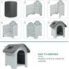 imageYITAHOME 268 Folding Large Dog House Outdoor Plastic Doghouse with Adjustable Skylight and Elevated Base Water Resistant Pet House for Small Dogs 268L224W26HGray 1Door