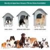 imageYITAHOME 268 Folding Large Dog House Outdoor Plastic Doghouse with Adjustable Skylight and Elevated Base Water Resistant Pet House for Small Dogs 268L224W26HGray 1Door