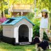 imageYITAHOME 268 Folding Large Dog House Outdoor Plastic Doghouse with Adjustable Skylight and Elevated Base Water Resistant Pet House for Small Dogs 268L224W26HBlue 1Door