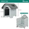 imageYITAHOME 268 Folding Large Dog House Outdoor Plastic Doghouse with Adjustable Skylight and Elevated Base Water Resistant Pet House for Small Dogs 268L224W26HGray 1Door