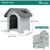 imageYITAHOME 268 Folding Large Dog House Outdoor Plastic Doghouse with Adjustable Skylight and Elevated Base Water Resistant Pet House for Small Dogs 268L224W26HGray 1Door