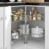 imageYITAHOME 28Inch Kidney Chrome Pie Cut 2Shelf Lazy Susan Corner Organizer for Kitchen Base Cabinet Blind Corner Storage with Telescoping Mount Silver28 inch