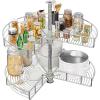 imageYITAHOME 28Inch Kidney Chrome Pie Cut 2Shelf Lazy Susan Corner Organizer for Kitchen Base Cabinet Blind Corner Storage with Telescoping Mount Silver31