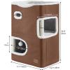 imageYITAHOME 2Tier Cat House Cat Beds for Indoor Cats Small Cat Condo with Scratch Post and Hideaway Cave Modern Cat Cube Playhouse for Multi Kittens BrownBROWN