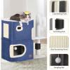imageYITAHOME 2Tier Cat House Cat Beds for Indoor Cats Small Cat Condo with Scratch Post and Hideaway Cave Modern Cat Cube Playhouse for Multi Kittens BrownBLUE