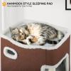 imageYITAHOME 2Tier Cat House Cat Beds for Indoor Cats Small Cat Condo with Scratch Post and Hideaway Cave Modern Cat Cube Playhouse for Multi Kittens BrownBROWN