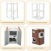 imageYITAHOME 2Tier Cat House Cat Beds for Indoor Cats Small Cat Condo with Scratch Post and Hideaway Cave Modern Cat Cube Playhouse for Multi Kittens BrownBROWN