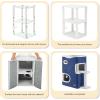 imageYITAHOME 2Tier Cat House Cat Beds for Indoor Cats Small Cat Condo with Scratch Post and Hideaway Cave Modern Cat Cube Playhouse for Multi Kittens BrownBLUE