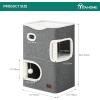imageYITAHOME 2Tier Cat House Cat Beds for Indoor Cats Small Cat Condo with Scratch Post and Hideaway Cave Modern Cat Cube Playhouse for Multi Kittens BrownGrey