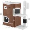 imageYITAHOME 2Tier Cat House Cat Beds for Indoor Cats Small Cat Condo with Scratch Post and Hideaway Cave Modern Cat Cube Playhouse for Multi Kittens BrownBROWN