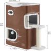 imageYITAHOME 2Tier Cat House Cat Beds for Indoor Cats Small Cat Condo with Scratch Post and Hideaway Cave Modern Cat Cube Playhouse for Multi Kittens BrownBROWN