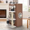imageYITAHOME 2Tier Cat House Cat Beds for Indoor Cats Small Cat Condo with Scratch Post and Hideaway Cave Modern Cat Cube Playhouse for Multi Kittens BrownBROWN