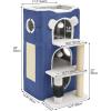 imageYITAHOME 2Tier Cat House Cat Beds for Indoor Cats Small Cat Condo with Scratch Post and Hideaway Cave Modern Cat Cube Playhouse for Multi Kittens BrownBLUE