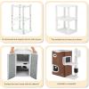 imageYITAHOME 2Tier Cat House Cat Beds for Indoor Cats Small Cat Condo with Scratch Post and Hideaway Cave Modern Cat Cube Playhouse for Multi Kittens BrownBROWN