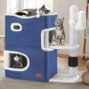 imageYITAHOME 2Tier Cat House Cat Beds for Indoor Cats Small Cat Condo with Scratch Post and Hideaway Cave Modern Cat Cube Playhouse for Multi Kittens BrownBLUE