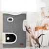 imageYITAHOME 2Tier Cat House Cat Beds for Indoor Cats Small Cat Condo with Scratch Post and Hideaway Cave Modern Cat Cube Playhouse for Multi Kittens BrownGrey