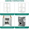 imageYITAHOME 2Tier Cat House Cat Beds for Indoor Cats Small Cat Condo with Scratch Post and Hideaway Cave Modern Cat Cube Playhouse for Multi Kittens BrownGrey
